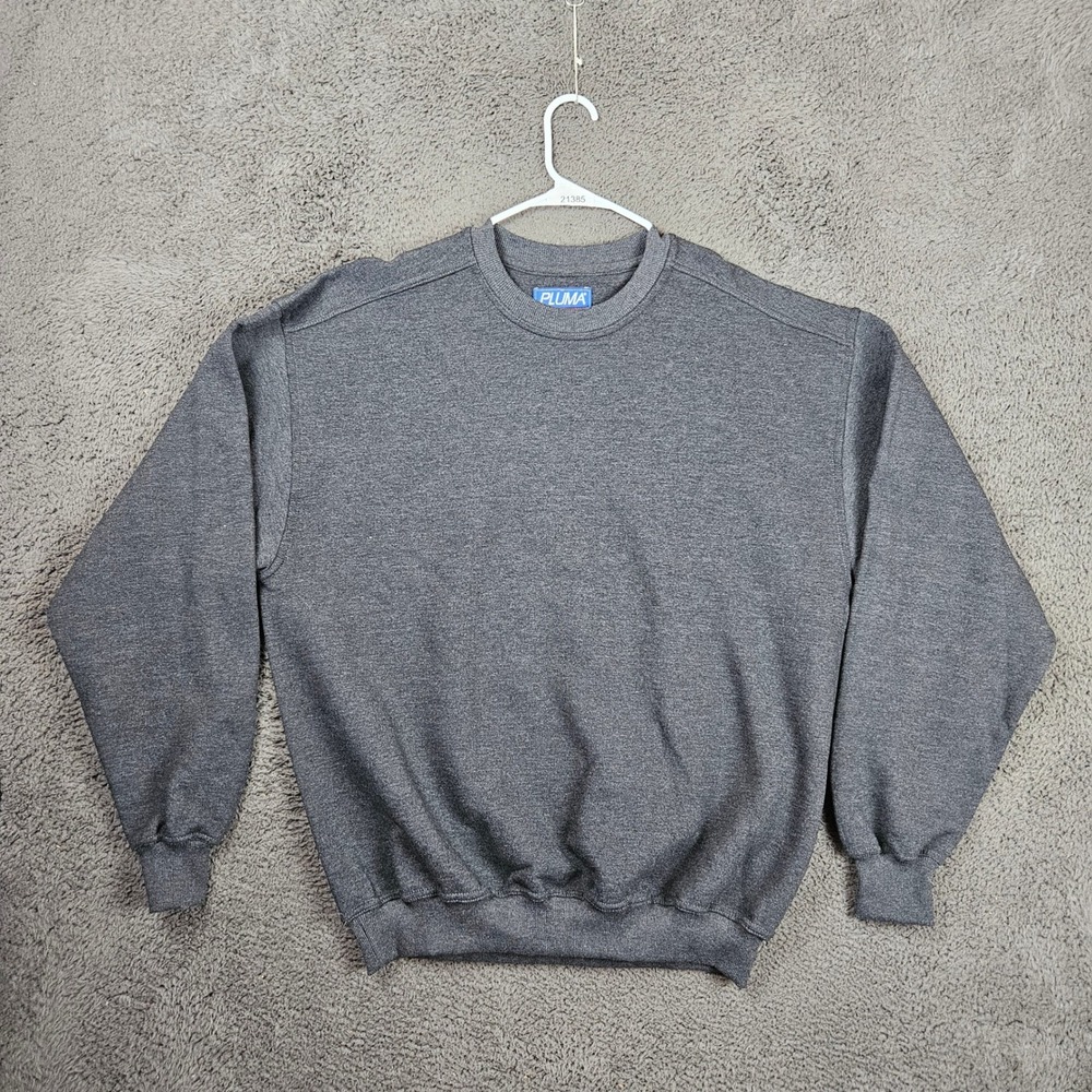 Pluma by Russell Athletic Mens‎ XL Charcoal Gray Crewneck Sweatshirt Vintage 90s